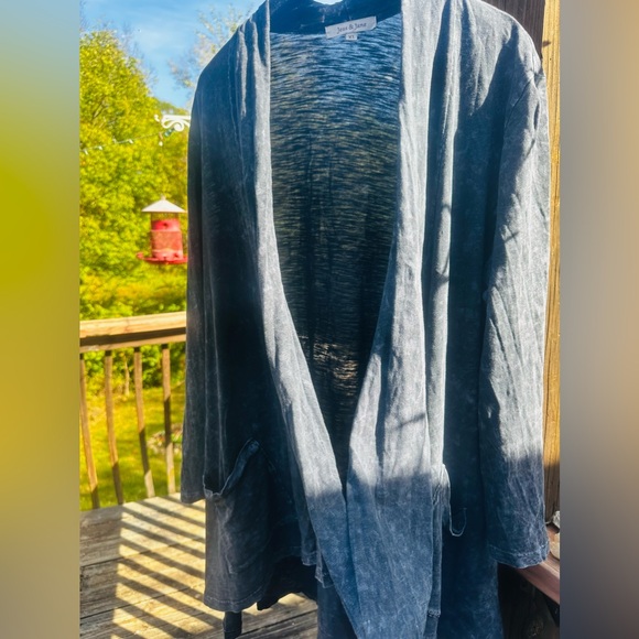 Jess and Jane open front cardigan Sz XL 100% cotton 2 pockets - Picture 3 of 5